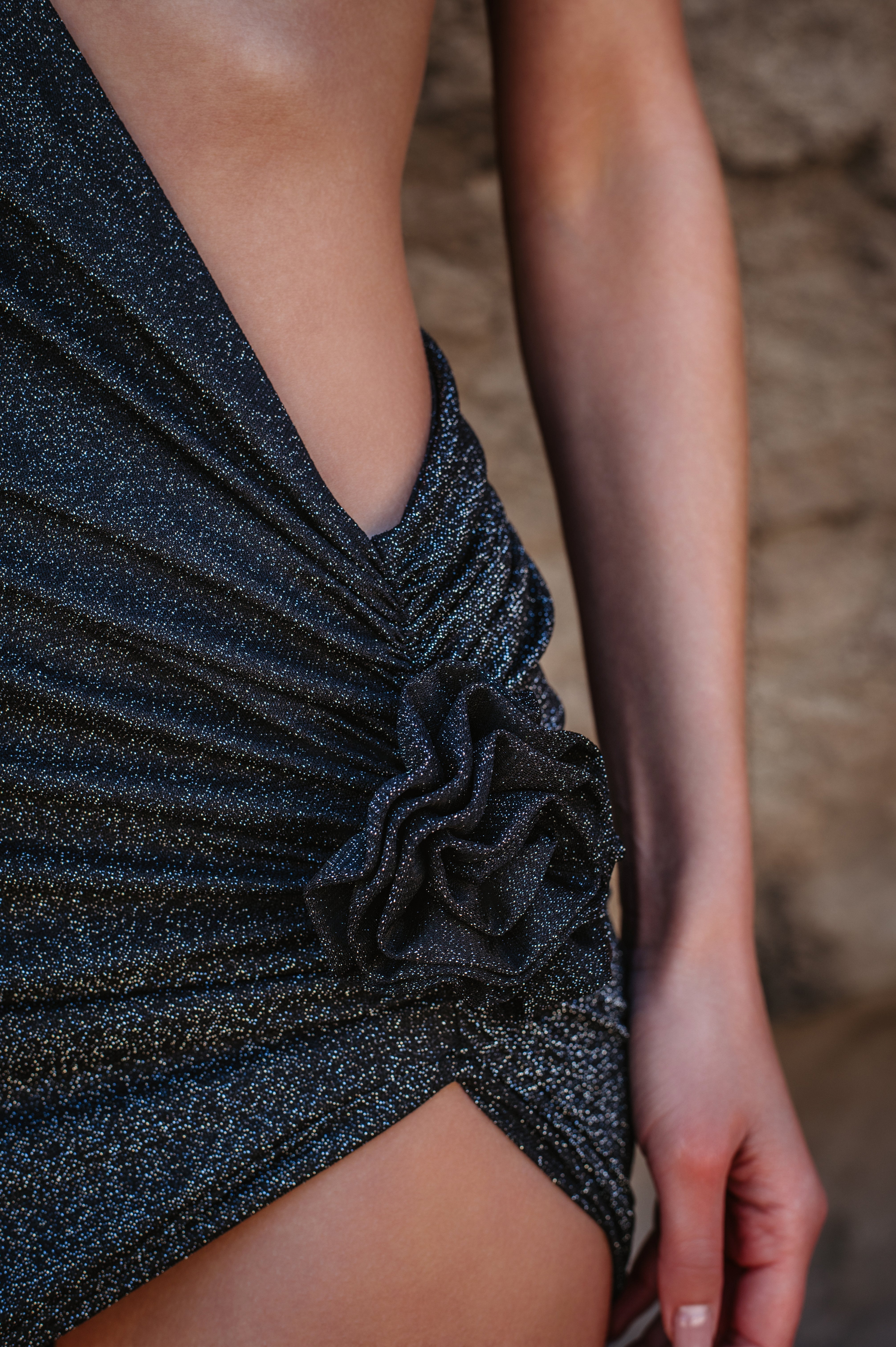 Azaria One Shoulder Floral Lurex Cover Up Dress - Love Salve